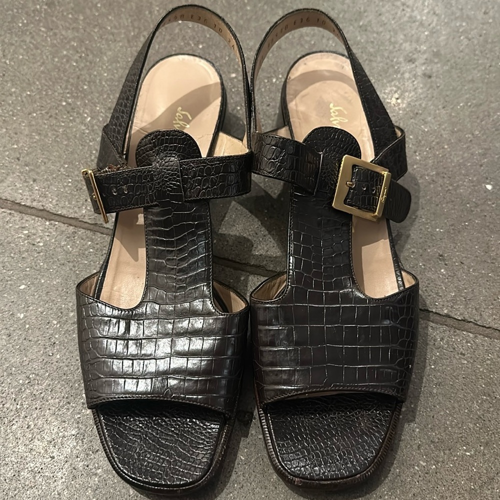 SALVATORE FERRAGAMO Boutique faux brown snakeskin sandals size 40 UK or 9 US